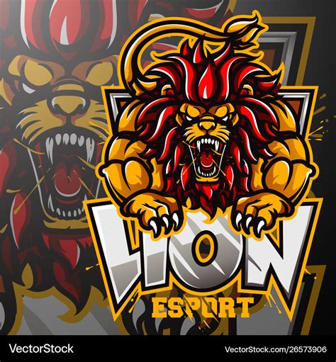 Lion Esport Logo Design Royalty Free Vector Image