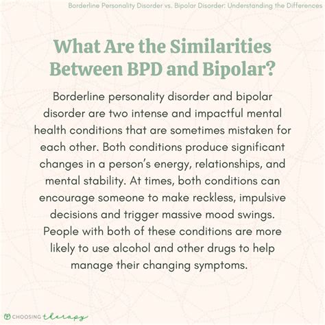 Borderline Personality Disorder Vs Bipolar Disorder