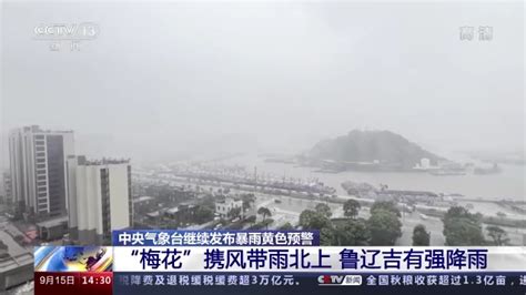 中央气象台继续发布暴雨黄色预警 受“梅花”影响鲁辽吉有强降雨