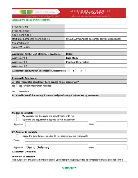 Sitxccs 007 Assessment 1 Enhance Customer Assessment Tasks And