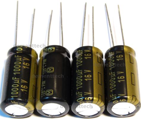 4x Panasonic Fm 1000uf 16v Low Esr Radial Capacitors Caps 105c 10mm 10x20 Ebay