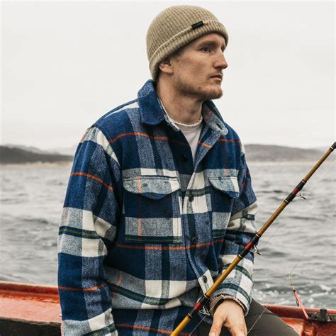 Seattle Wool Jac Shirt By Filson Cobalt White Mul Blue