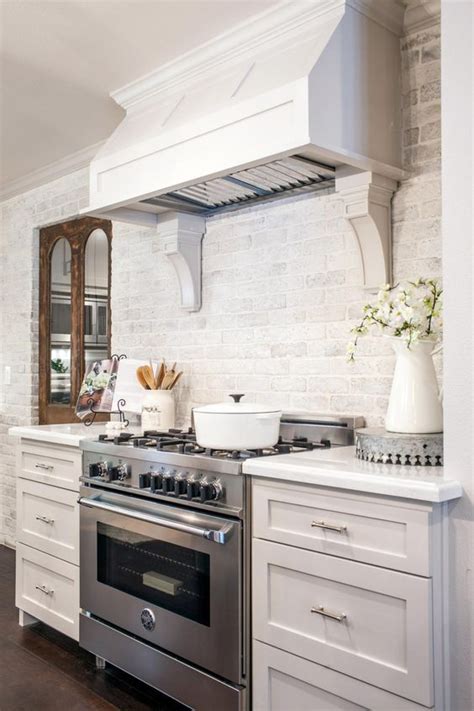 Brick Backsplash White Kitchen Things In The Kitchen