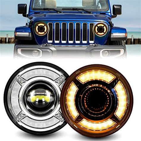 Inch Round Led Headlights Aaiwa Wrangler Led Headlight With Amber