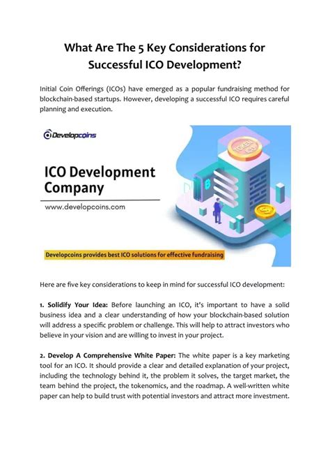 Ppt What Are The 5 Key Considerations For Successful Ico Development