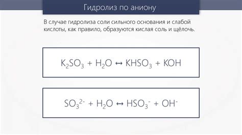 Гидролиз. Реакции гидролиза - презентация онлайн