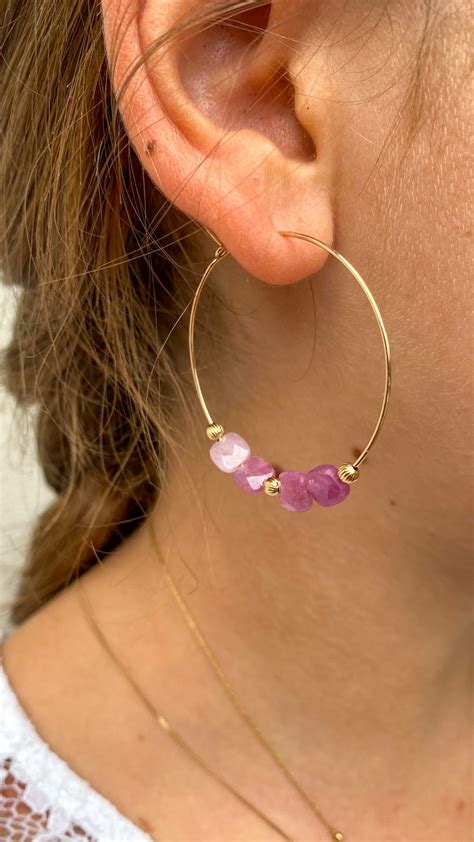 Boucles D Oreilles Cr Oles En Pierres Naturelles Bali