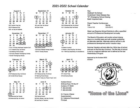 Scotland Public Schools Holiday Calendar 2023-2024 - District School ...