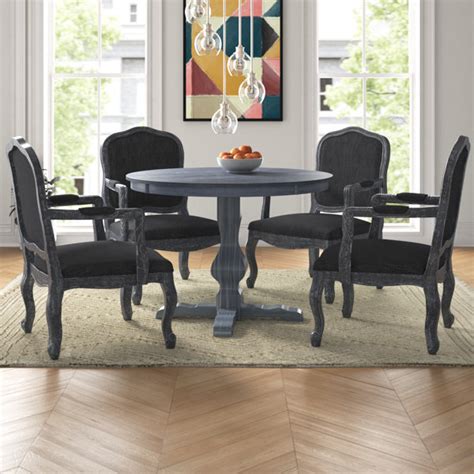 Laurel Foundry Modern Farmhouse Nerissa 5 Piece Pedestal Dining Set