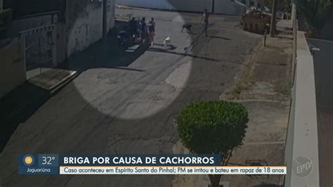 Policial militar agride vizinho de 18 anos após discussão por cachorros