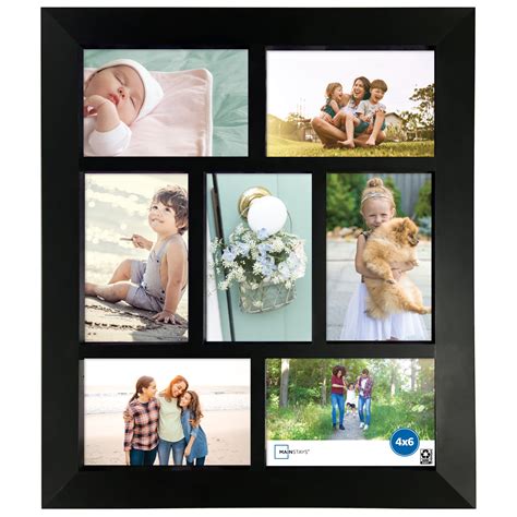 Mainstays 7 Opening 4′ X 6′ Wide Bevel Black Collage Picture Frame