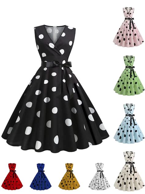 Summer Dresses For Women Sleeveless Retro Robe Hepburn S S