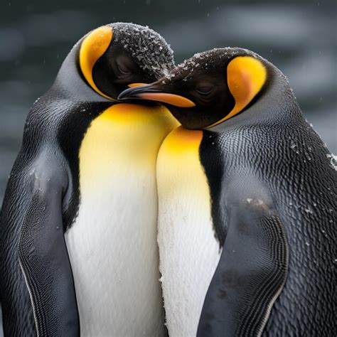 Premium Photo Closeup Of Two King Penguins Aptenodytes Ai Generative