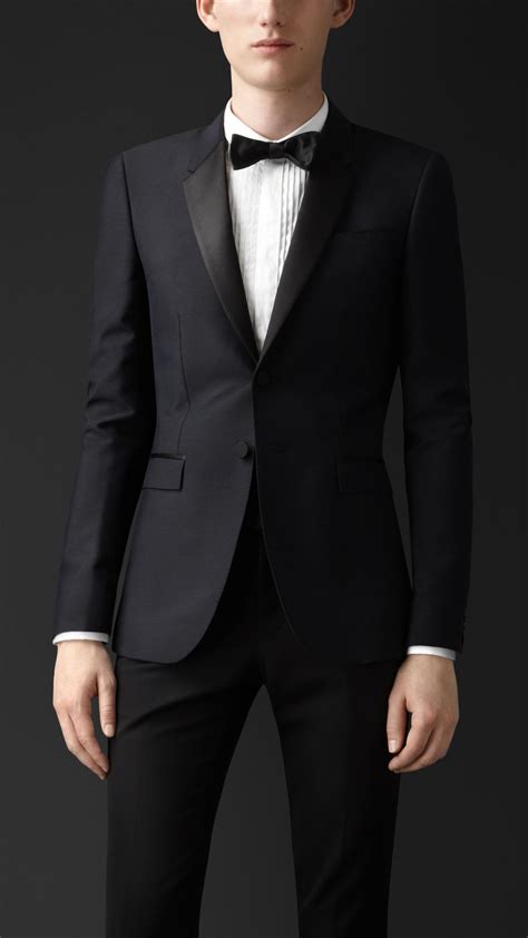 Burberry Satin Lapel Tuxedo Jacket In Black For Men Lyst