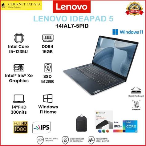 Jual Lenovo Ideapad Ial Pid I U Gb Gb Ssd Fhd Ips