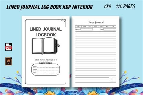 Lined Journal Logbook KDP Interior Graphic By Azzziz Creative Fabrica