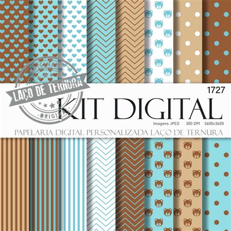 Kit Digital Ursinho Marrom E Azul Elo Produtos Especiais