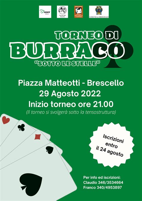 Agosto Torneo Di Burraco Sotto Le Stelle Visit Brescello