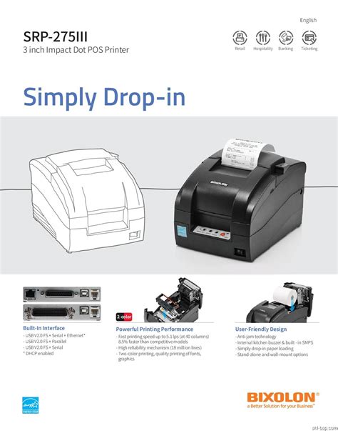 Bixolon Receipt Printer SRP 275 Dot Matrix USB SHL BUSINESS