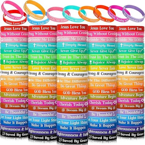 Amazon Tondiamo 100 Pcs Bible Verse Bracelets Inspirational Rubber