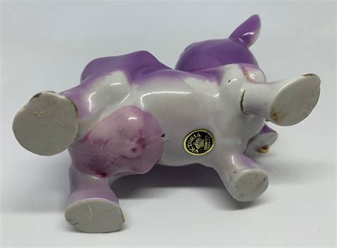 Vintage Victoria Ceramics Anthropomorphic Ceramic Purple Cow Figurine