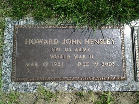 Howard John Hensley Find A Grave Memorial