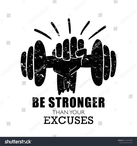 Motivational Slogan About Fitness Workout Gym Stock Vector (Royalty ...