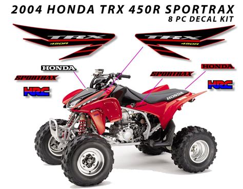 2004 HONDA TRX 450R Decal Sticker OEM Kit Black Red Plastic 450 ATV