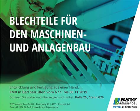 Wir Stellen Aus Auf Der Fmb Zuliefermesse Maschinenbau In Bad