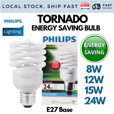 🇸🇬 Local Stock 🇸🇬 Philips Tornado 8w 12w 15w 24w E27 Base Energy Saving Lamp Bulb Lighting