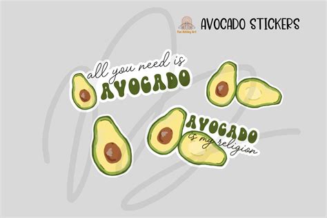 Avocado Printable Sticker Set Graphic By Fae Ashley Art · Creative Fabrica