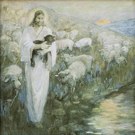 Jesus And The Lost Sheep Painting At Paintingvalley Explore