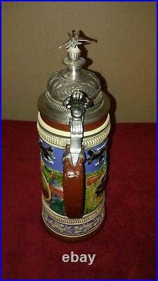 German Lidded Beer Rare And Gorgeous Antique F Lidded German