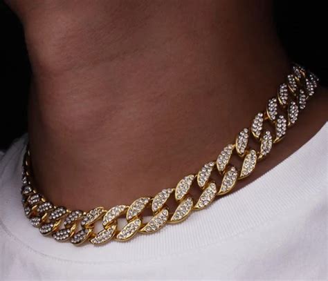 Simple Design Hip Hop Jewelry18k Gold Plated Iced Out Cuban Link Chain