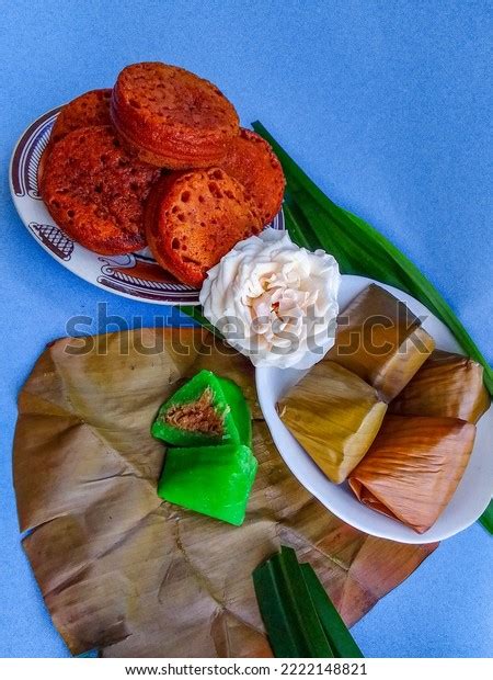 Javanese Traditional Cake Wrapped Banana Leavesname Stock Photo