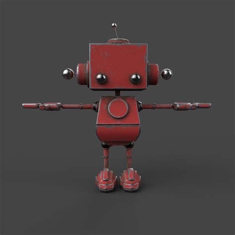 Cute Robot D Model Fbx Ma Obj Free D