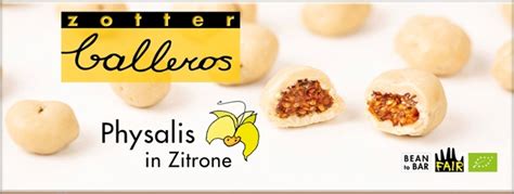 Zotter Schokoladen Bio Balleros Physalis In Zitrone 100 G Piccantino