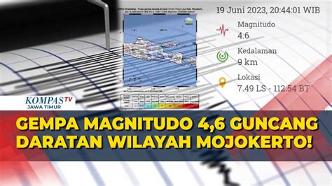 Gempa Magnitudo Guncang Timur Laut Daratan Mojokerto Dirasakan