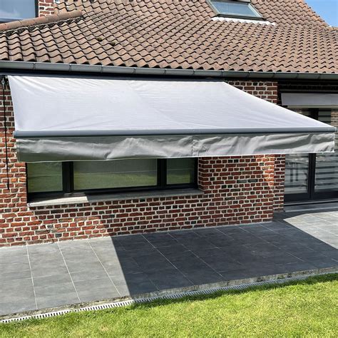 Tenda SAULE 3 5 3 M Con Semicupio Tessuto Grigio E Struttura Grigia