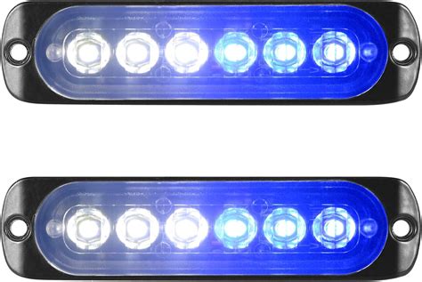 Willpower Pcs Inch Led Strobe Warning Lights White Blue Led