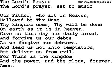 Hymns About God S Forgiveness Title The Lord S Prayer Lyrics With PDF