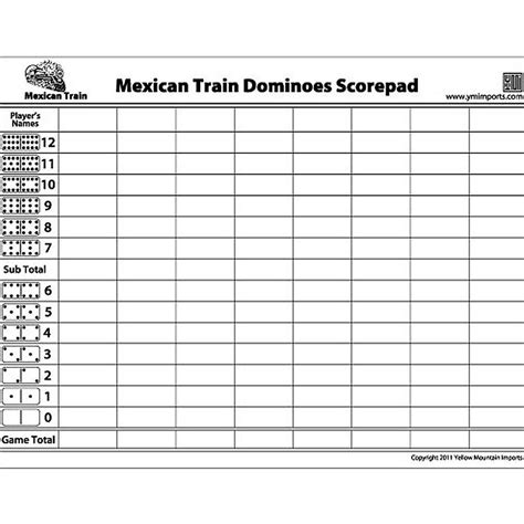 Printable Mexican Train Dominoes - Printable Calendars AT A GLANCE