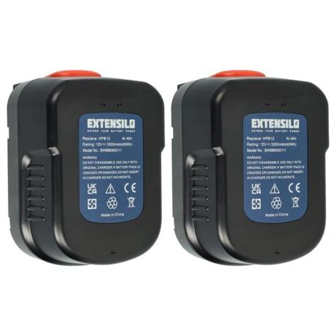 EXTENSILO 2x Batteries Compatible Avec Black Decker XTC12IKH Outil