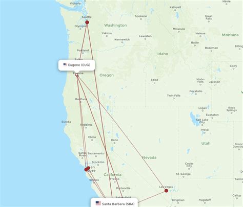 All Flight Routes From Eugene To Santa Barbara Eug To Sba Flight Routes