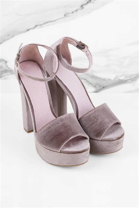 Dark Nude Heels Nude Heels Peep Toe Heels Velvet Heels 40 Tobi US