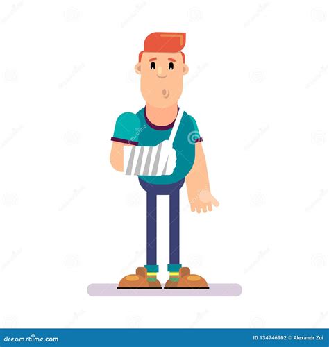 Man and arm in bandage stock vector. Illustration of cartoon - 134746902