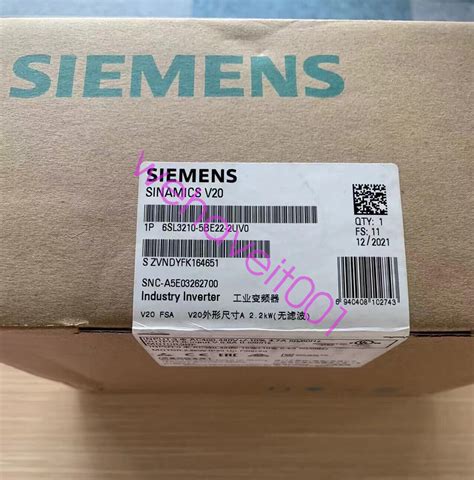 1PC 6SL3210 5BE22 2UV0 Siemens V20 2 2KW Inverter Brand New Expedited