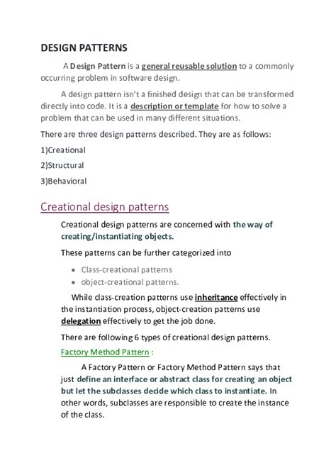 (PDF) DESIGN PATTERNS Creational design patterns