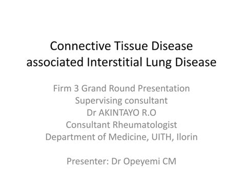 Connective Tissue Disease Associated Interstitial Lung Disease Ppt