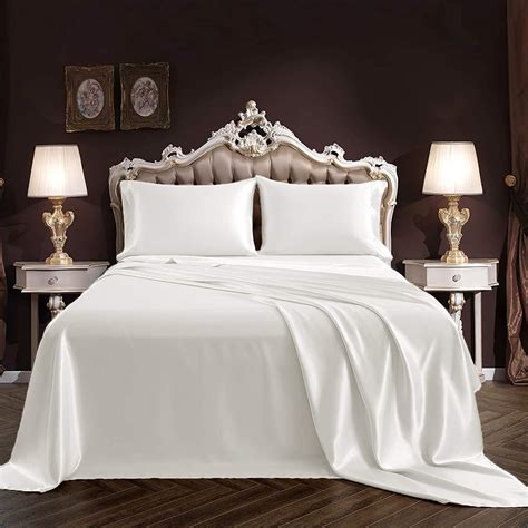 luxury bed sheet set ultra soft silk satin bed sheets breathable
